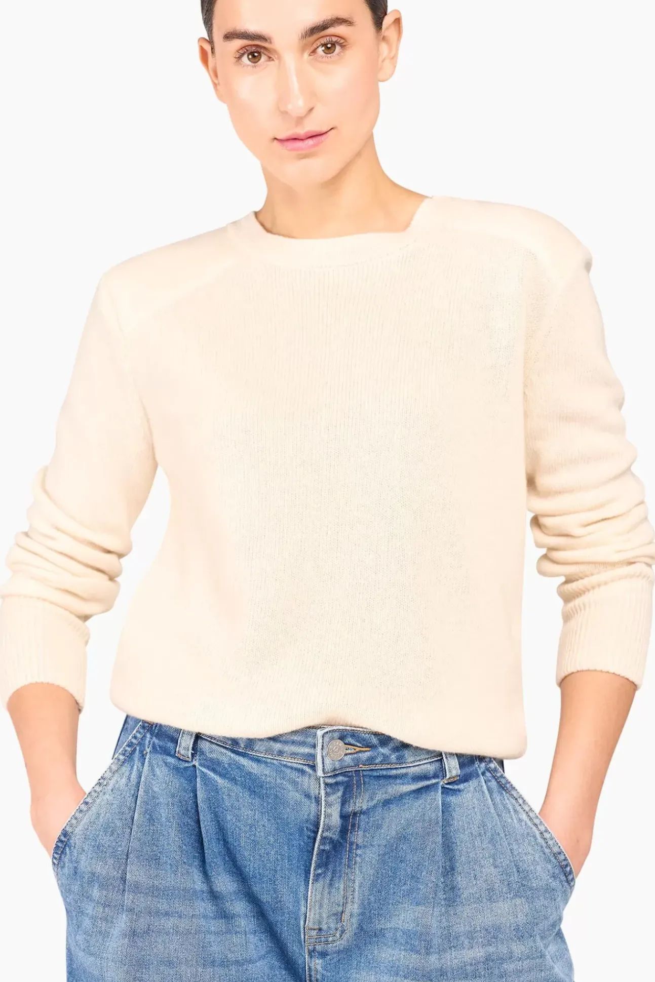 JANICE Sweaters & Truien^Witte Cashmere Dames Trui Brody Off-White