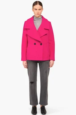 JANICE Jassen^Wollen Jas Dames Kort Gus Roze