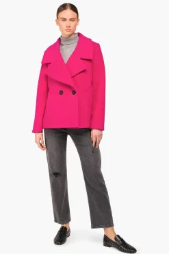 JANICE Jassen^Wollen Jas Dames Kort Gus Roze