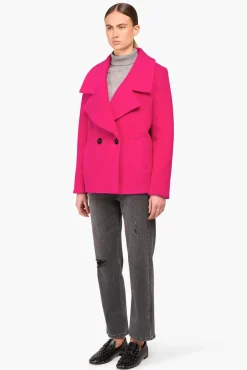 JANICE Jassen^Wollen Jas Dames Kort Gus Roze
