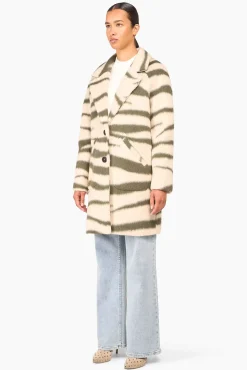 JANICE Jassen^Wollen Jas Dames Tijger Bob Groen