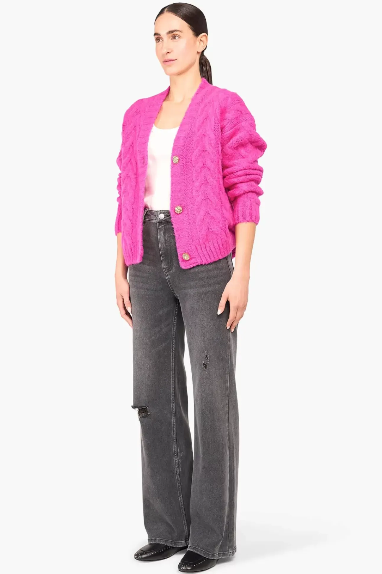JANICE Vesten^Wollen Vest Dames Brooklyn Roze
