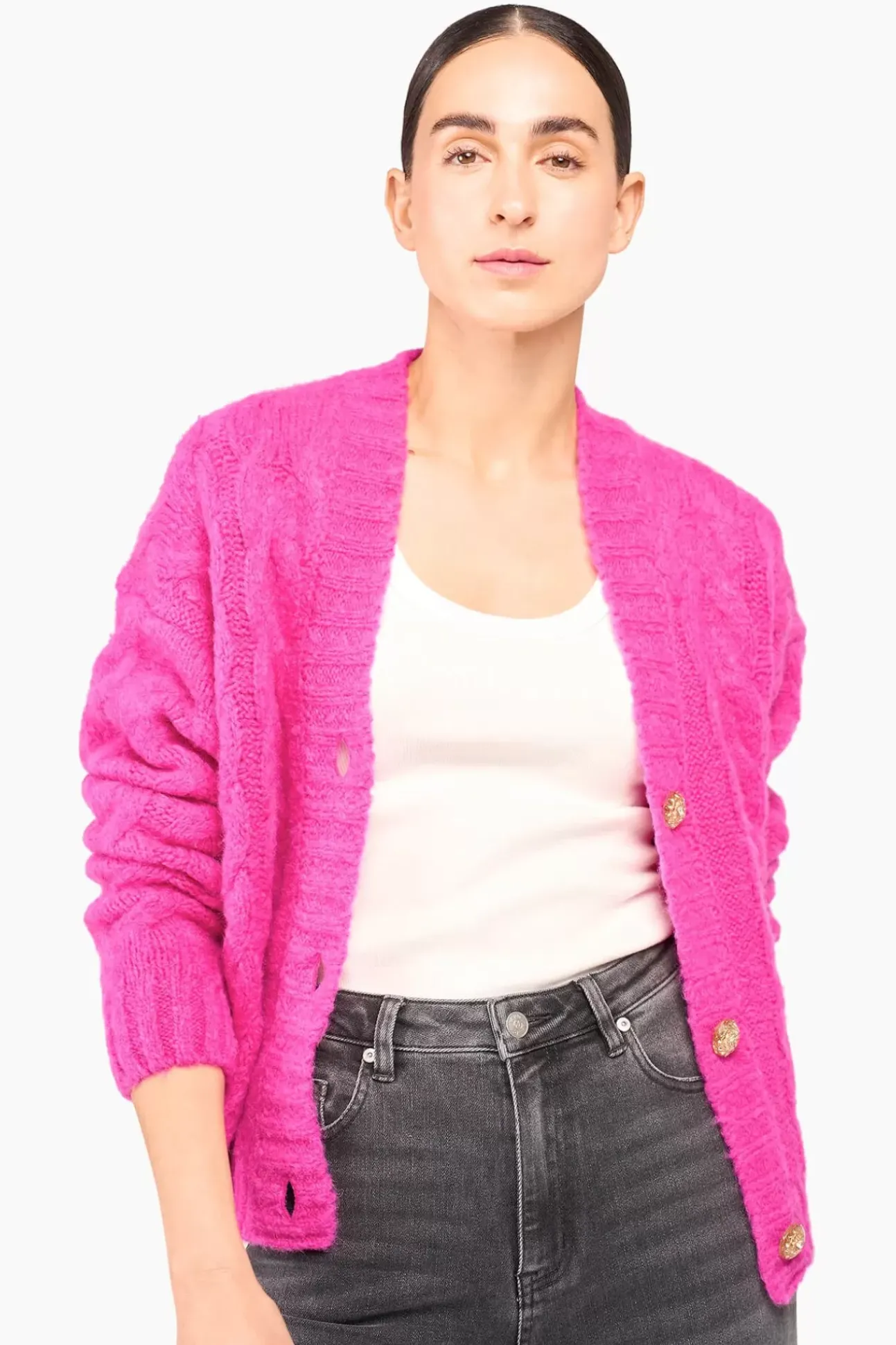 JANICE Vesten^Wollen Vest Dames Brooklyn Roze