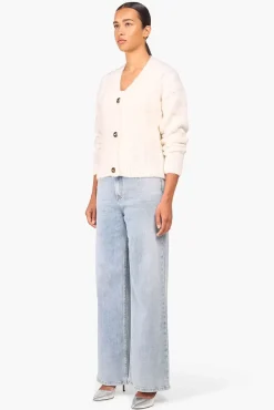 JANICE Vesten^Wollen Vest Gebreid Brooklyn Off White
