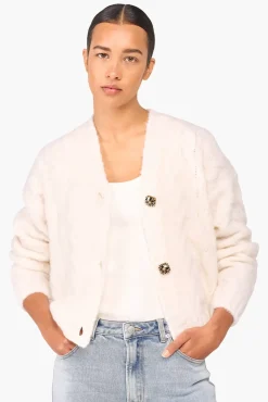 JANICE Vesten^Wollen Vest Gebreid Brooklyn Off White