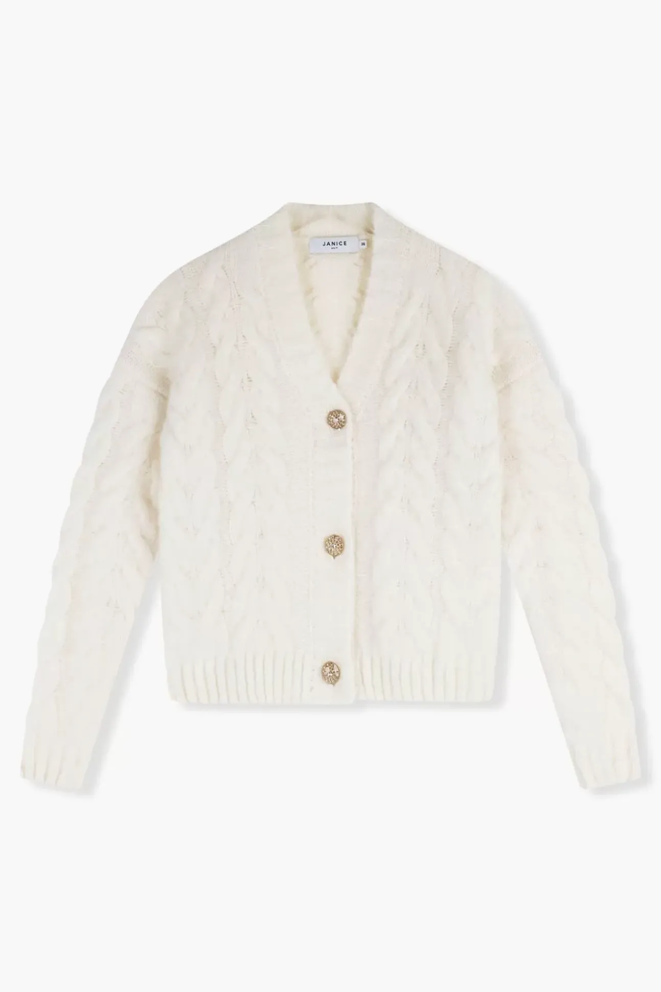 JANICE Vesten^Wollen Vest Gebreid Brooklyn Off White