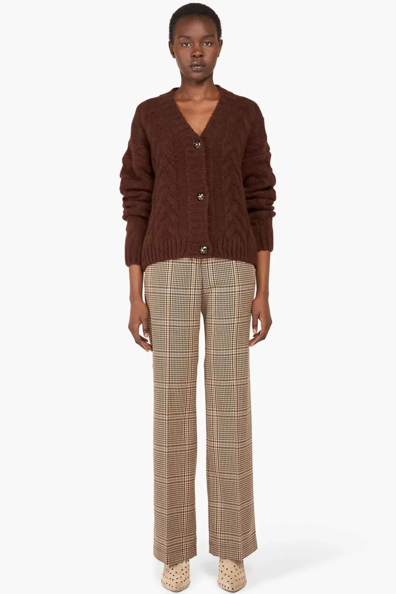 JANICE Sweaters & Truien^Wollen Vest Gebreid Brooklyn Bruin