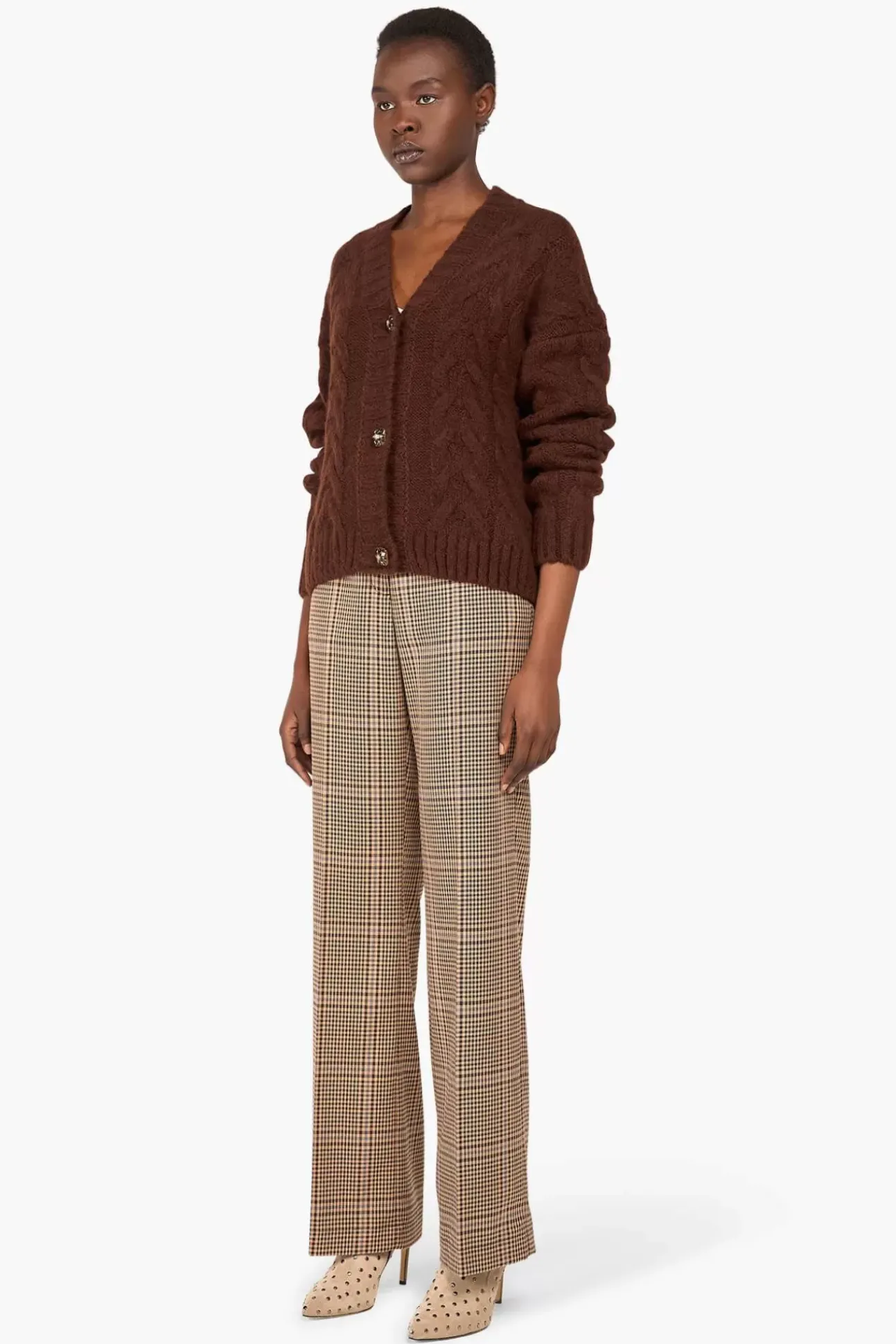 JANICE Sweaters & Truien^Wollen Vest Gebreid Brooklyn Bruin