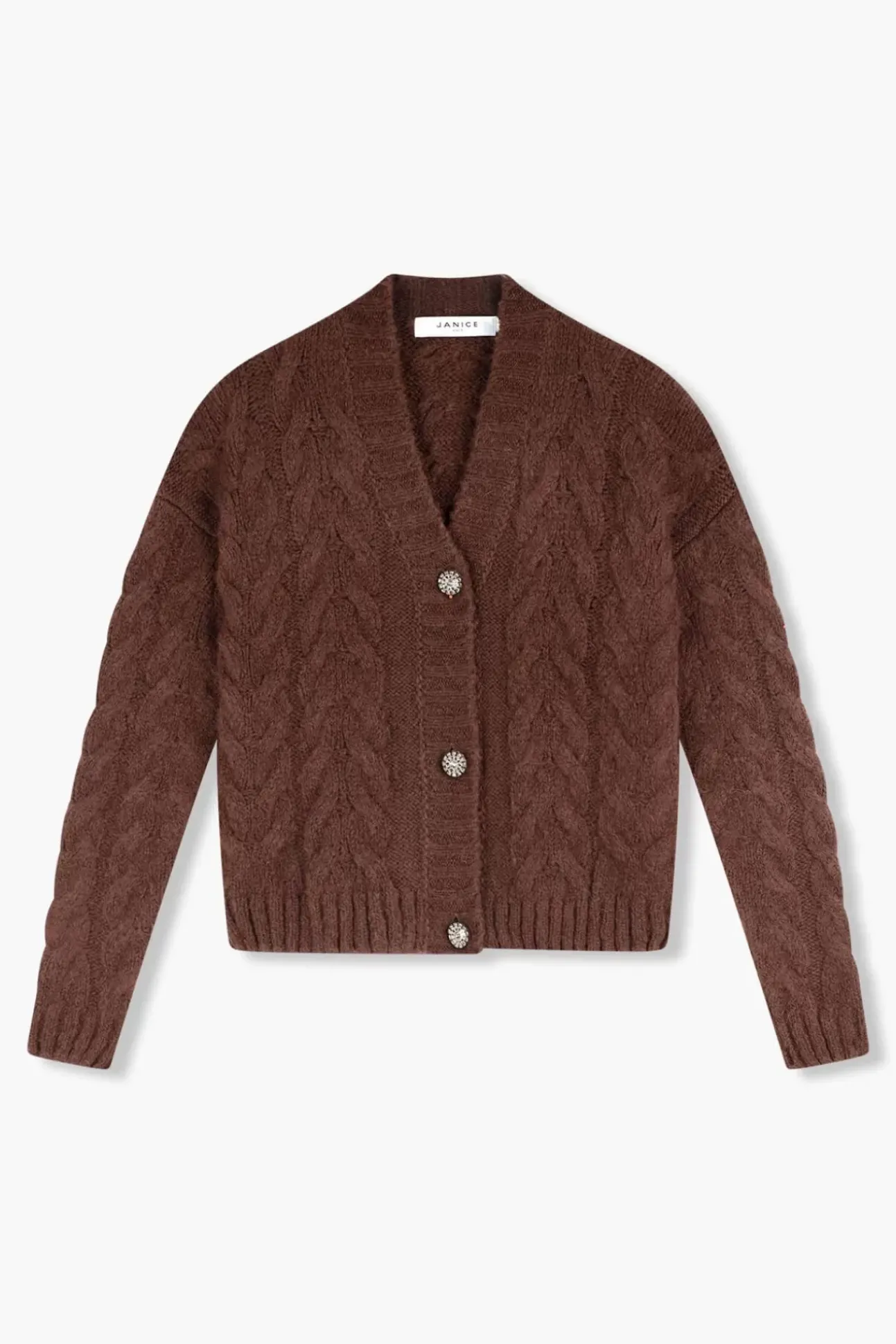 JANICE Sweaters & Truien^Wollen Vest Gebreid Brooklyn Bruin