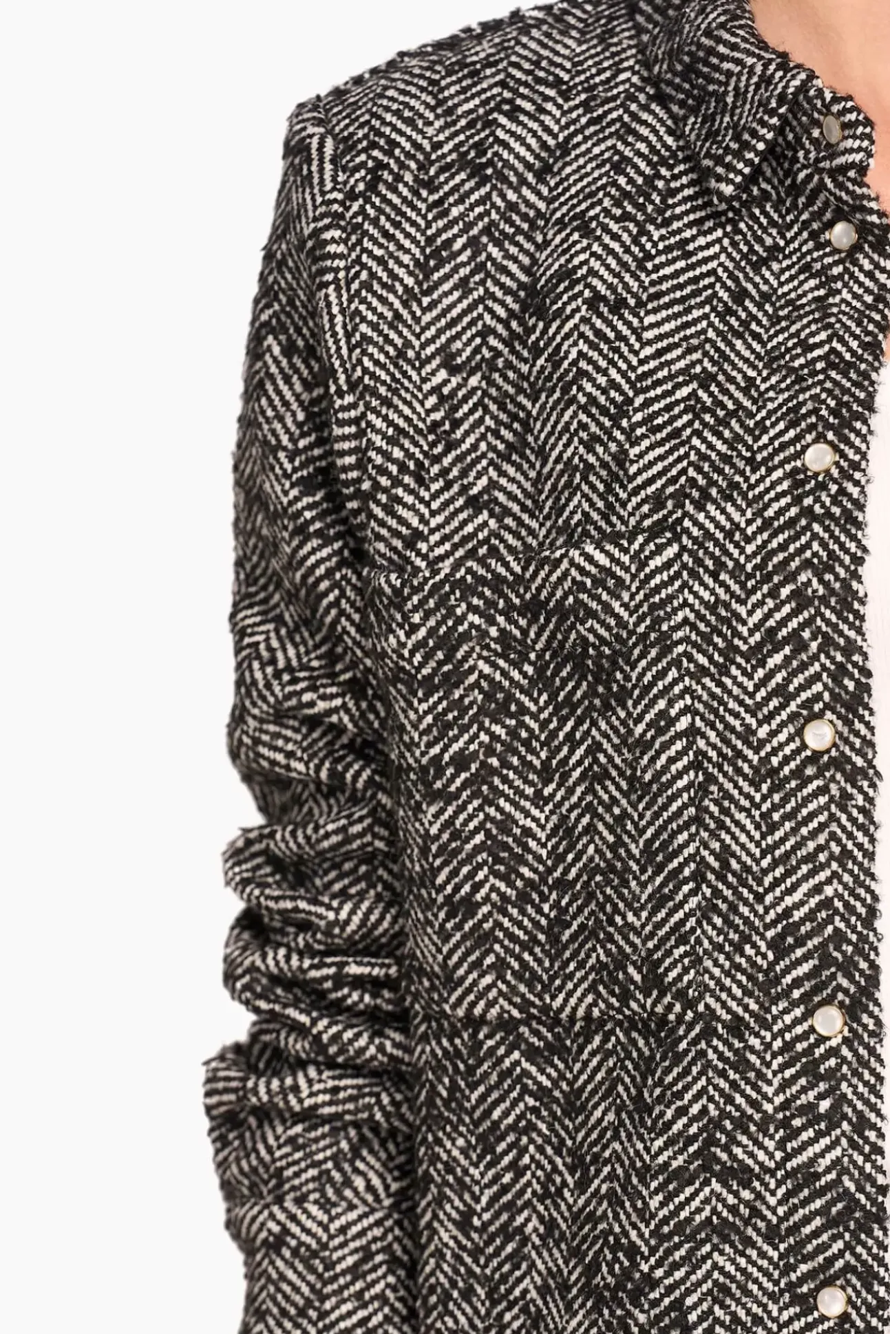 JANICE Blouses^Wollen Visgraat Blouse Dames Shane Zwart