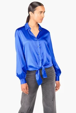 JANICE Blouses^Zijden Blouse Dames Bobby Blauw