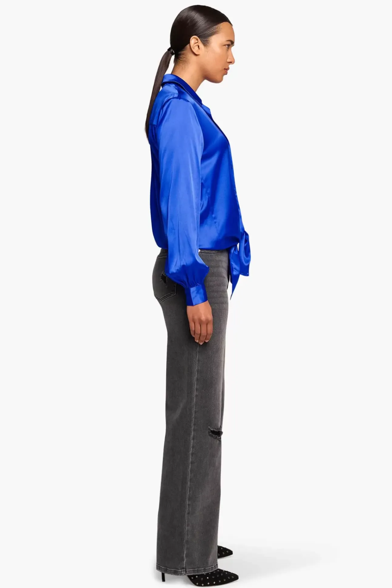 JANICE Blouses^Zijden Blouse Dames Bobby Blauw