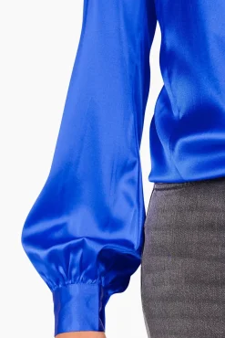 JANICE Blouses^Zijden Blouse Dames Bobby Blauw