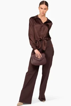JANICE Blouses^Zijden Blouse Dames Bobby Bruin