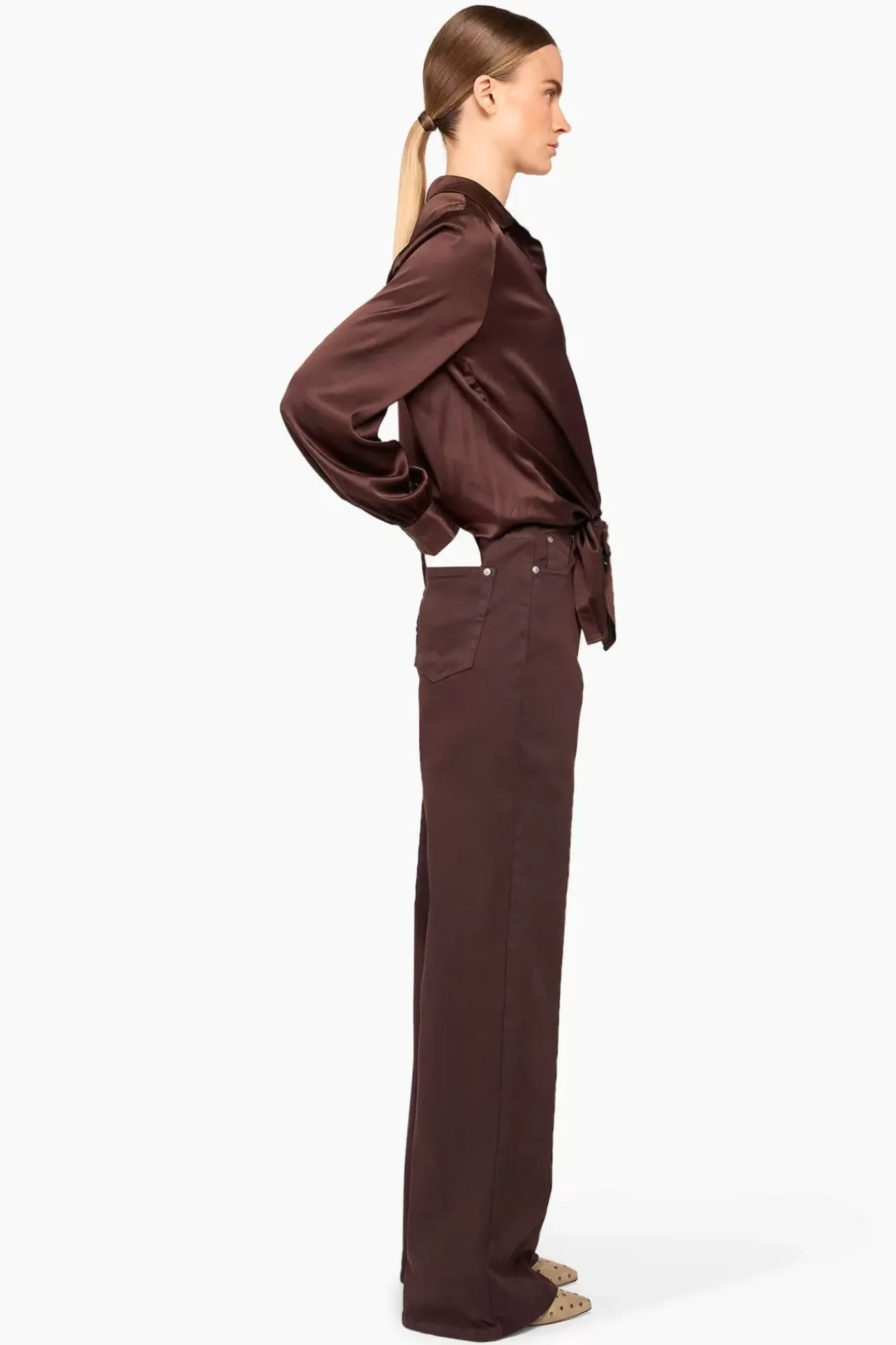 JANICE Blouses^Zijden Blouse Dames Bobby Bruin