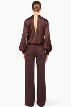 JANICE Blouses^Zijden Blouse Dames Bobby Bruin