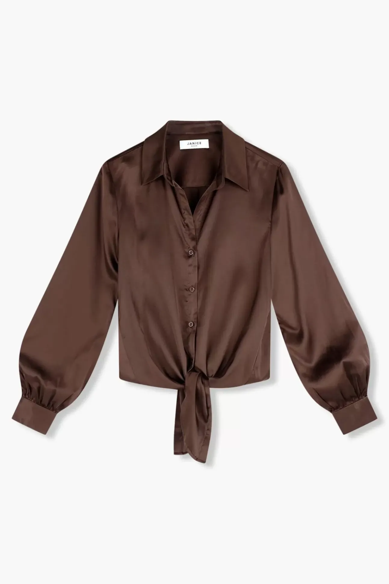 JANICE Blouses^Zijden Blouse Dames Bobby Bruin