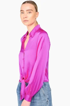 JANICE Blouses^Zijden Blouse Dames Bobby Roze