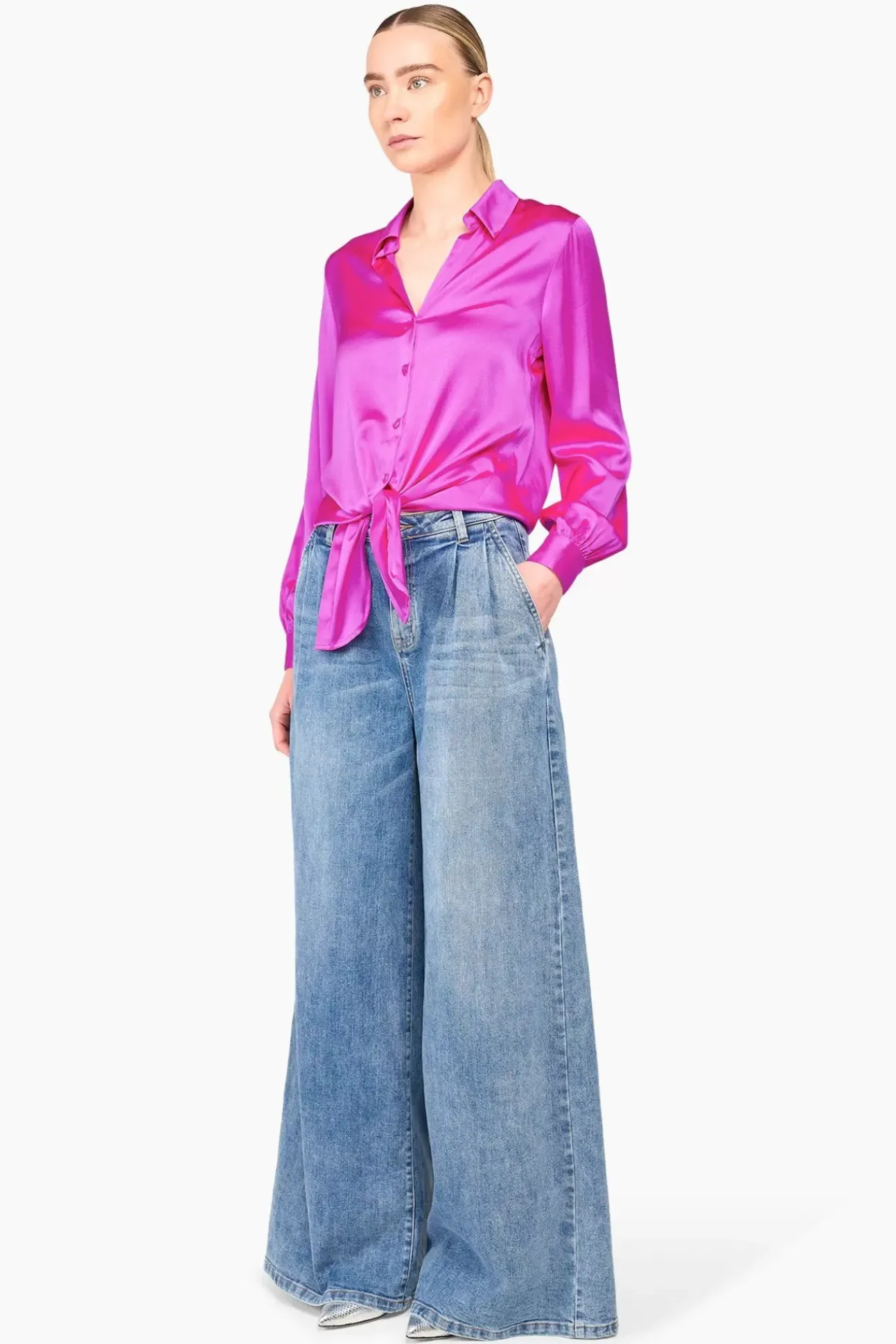 JANICE Blouses^Zijden Blouse Dames Bobby Roze
