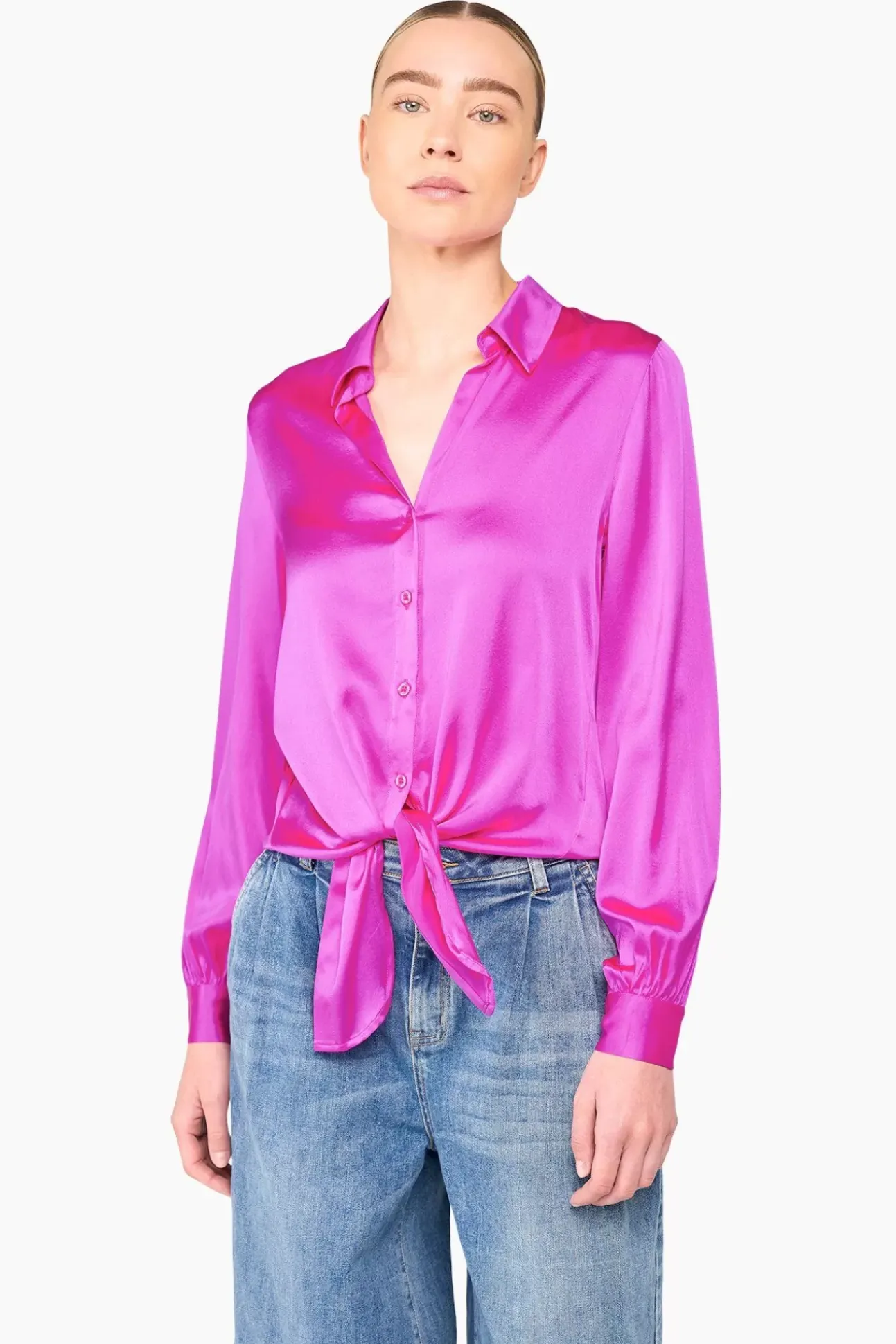 JANICE Blouses^Zijden Blouse Dames Bobby Roze