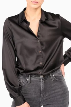 JANICE Blouses^Zijden Blouse Dames Bobby Zwart