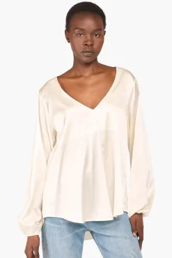 JANICE Blouses^Zijden Blouse Dames Tristan Off White