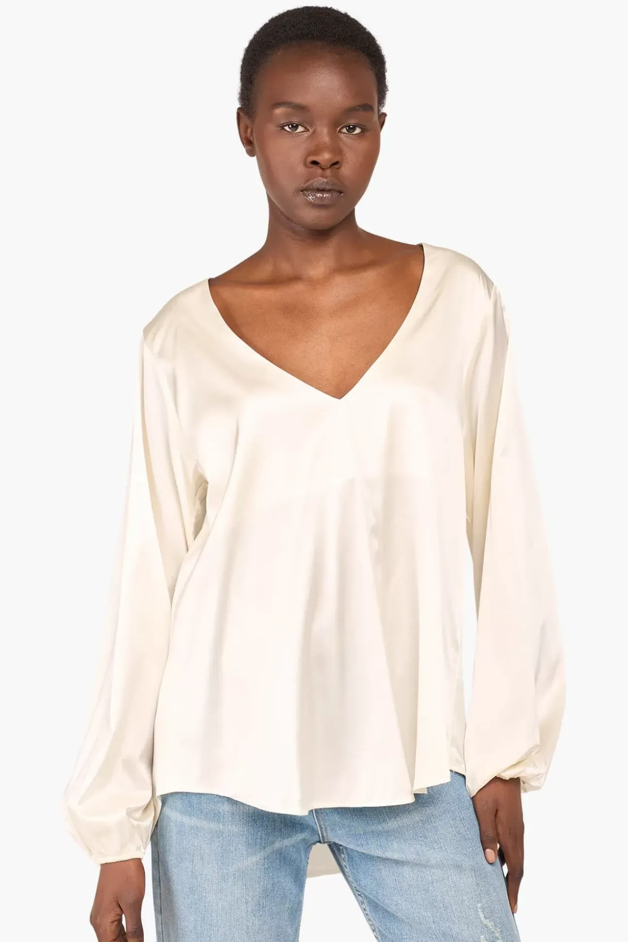 JANICE Blouses^Zijden Blouse Dames Tristan Off White