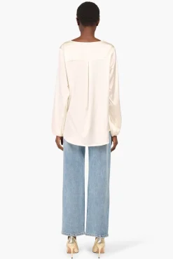 JANICE Blouses^Zijden Blouse Dames Tristan Off White