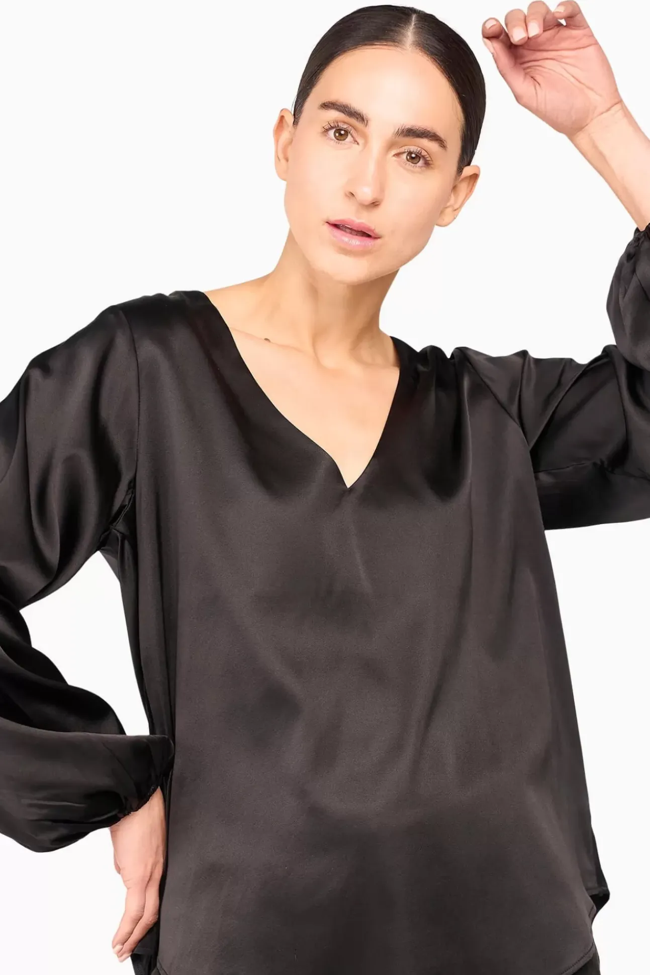 JANICE Blouses^Zijden Blouse Dames Tristan Zwart