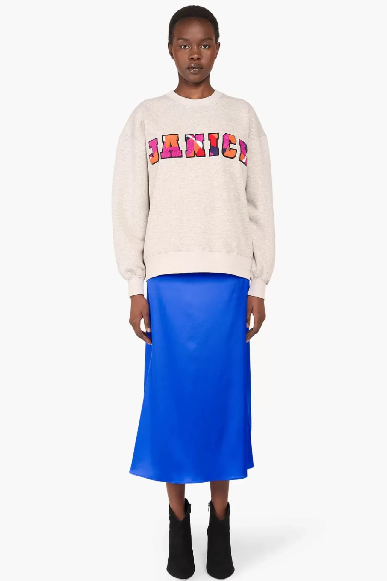 JANICE Rokken^Zijden Rok Stretch Marlon Blauw