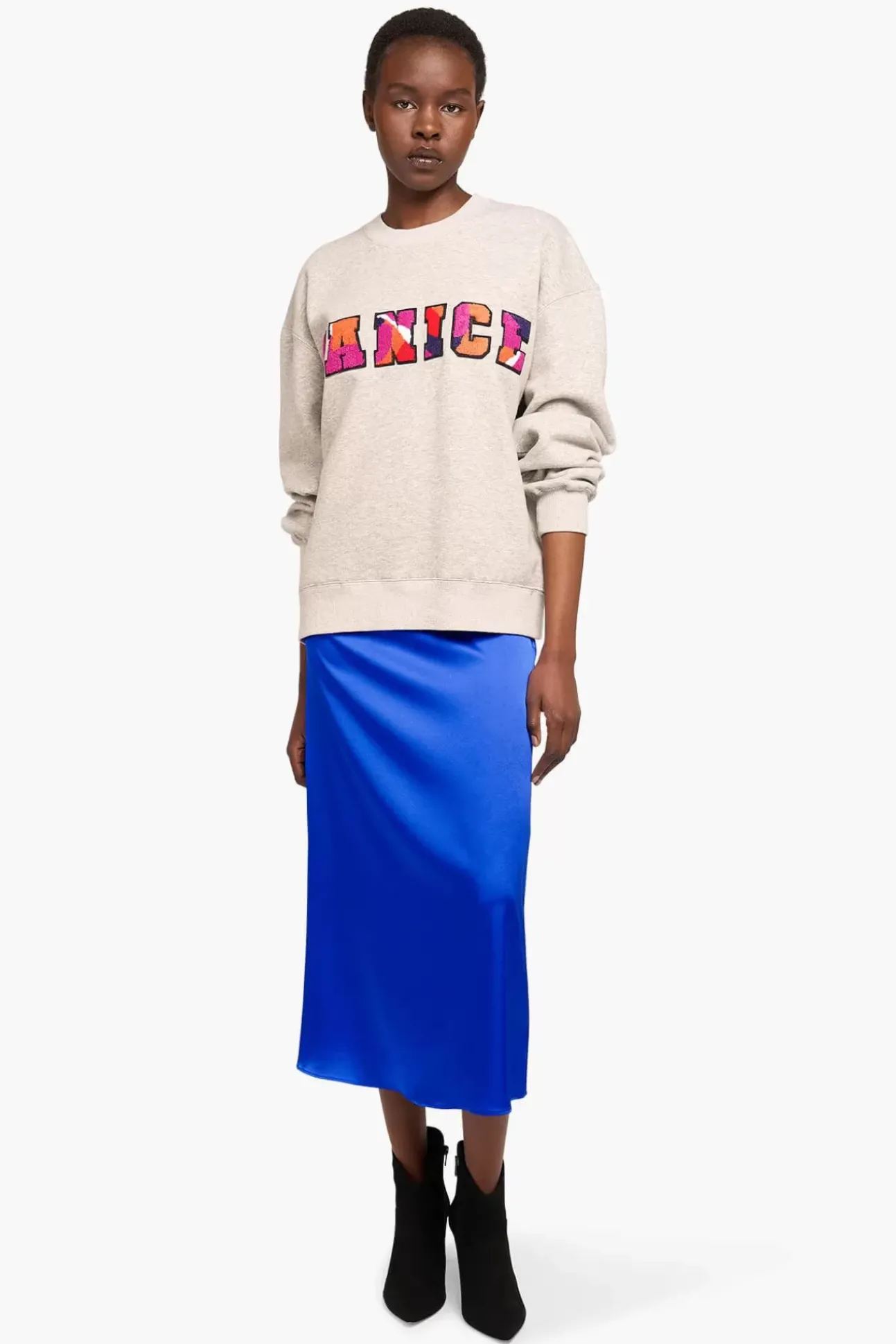 JANICE Rokken^Zijden Rok Stretch Marlon Blauw