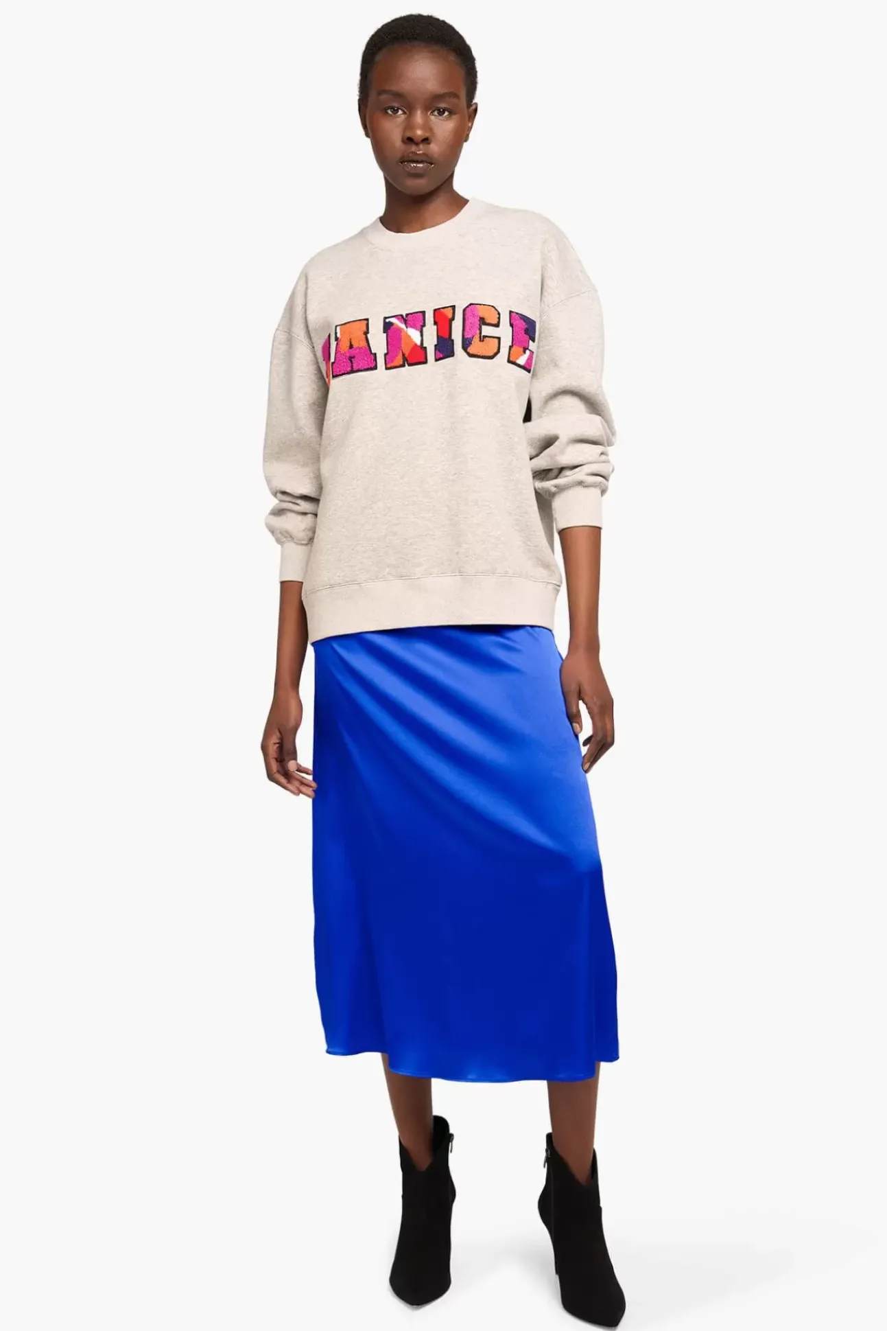JANICE Rokken^Zijden Rok Stretch Marlon Blauw