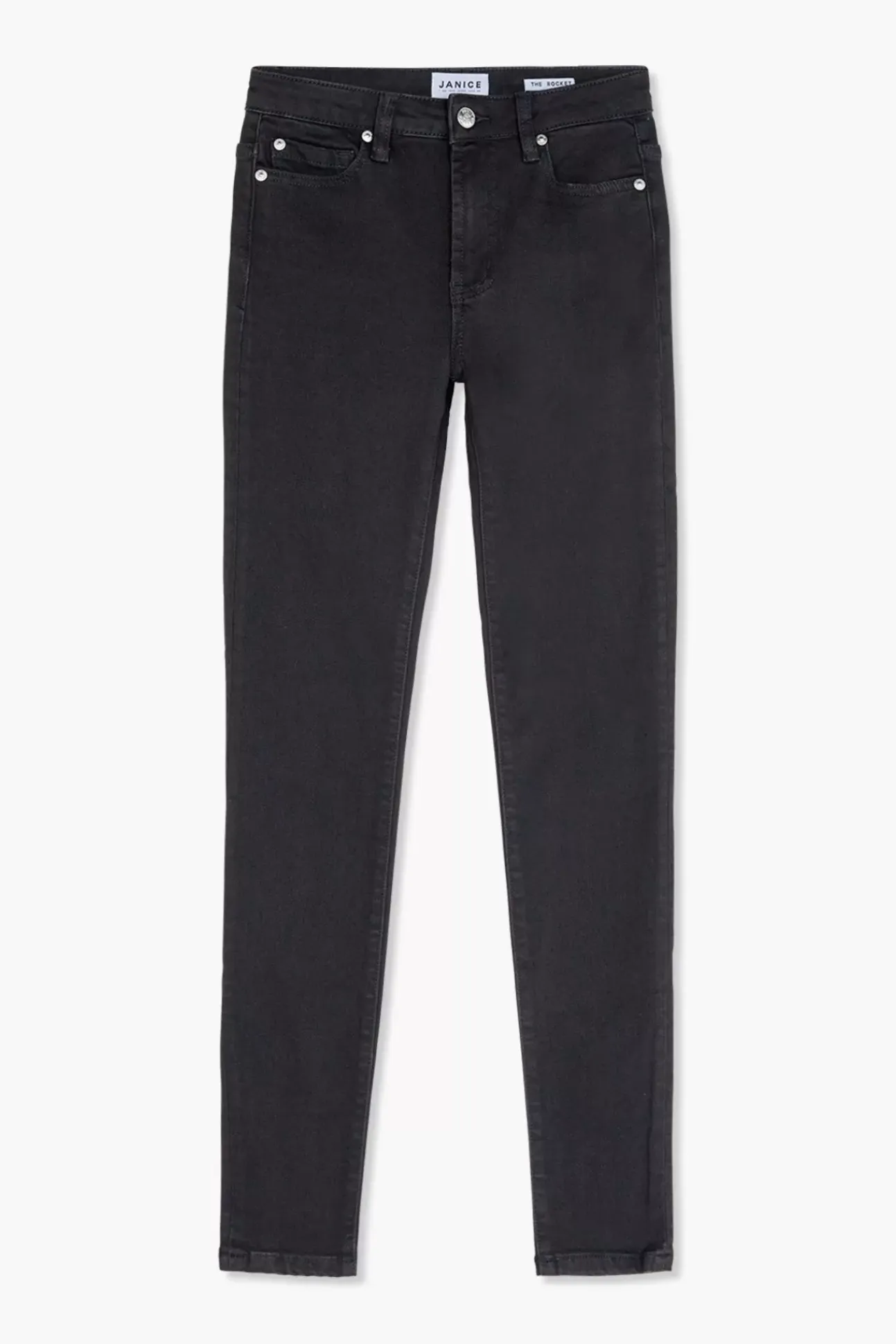 JANICE Denim^Zwarte High Waist Skinny Jeans Rocket Black 001