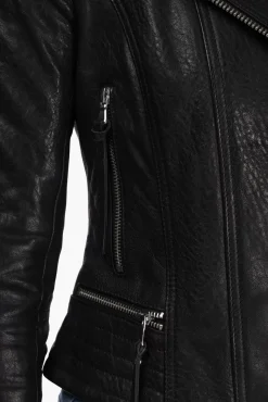 JANICE Jassen^Zwart Leren Bikerjack Otis Black